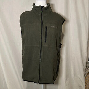men’s green & black fleece Timberland vest size large